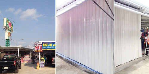 ส่วนบริเวณพื้นที่เช่าร้านค้า(ทั้งหมด) ของ Tesco Lotus มหาชัย งานฉากกั้นห้อง PVC